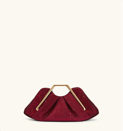 JW PEI Red  Lila Artificial Crystal Metal Frame Clutch  SKU: 7C57-42_Red Image 01