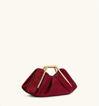 JW PEI Red  Lila Artificial Crystal Metal Frame Clutch  SKU: 7C57-42_Red Image 02