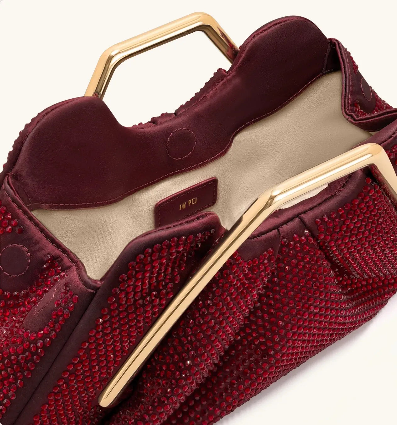 JW PEI Red  Lila Artificial Crystal Metal Frame Clutch  SKU: 7C57-42_Red Image 04