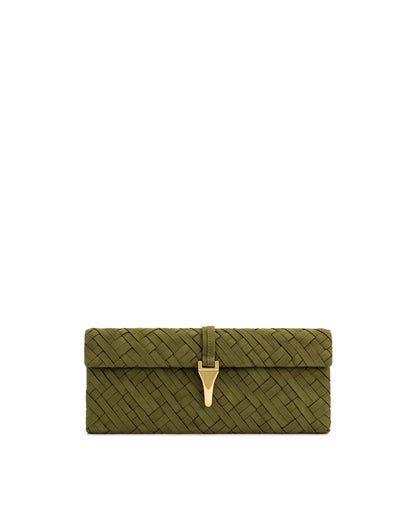 JW PEI_Dark Olive_Zaria Woven Clutch_7C58-7_Dark Olive_01