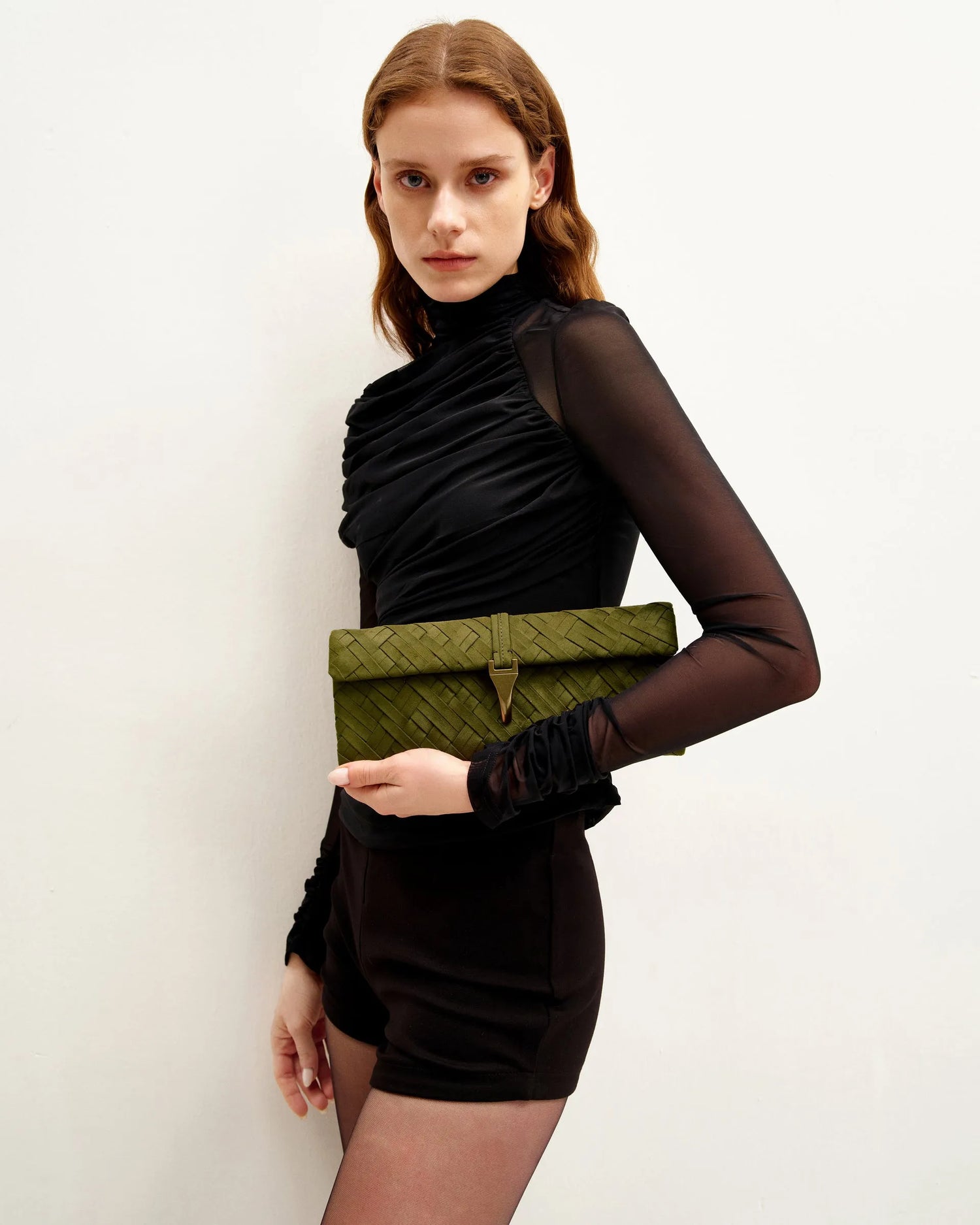 JW PEI_Dark Olive_Zaria Woven Clutch_7C58-7_Dark Olive_02