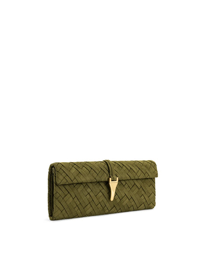 JW PEI_Dark Olive_Zaria Woven Clutch_7C58-7_Dark Olive_04