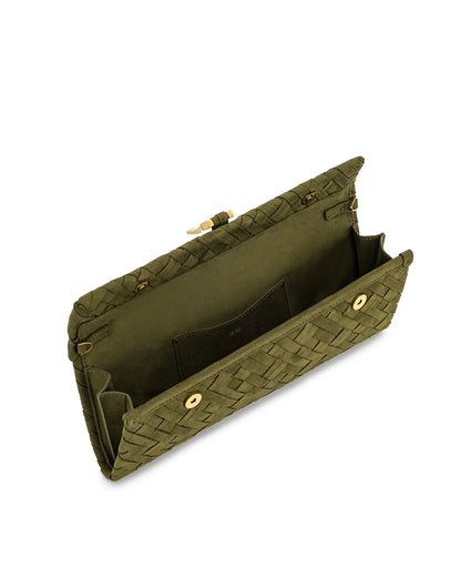 JW PEI_Dark Olive_Zaria Woven Clutch_7C58-7_Dark Olive_05
