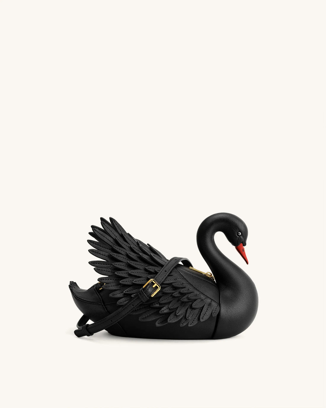 JW Pei Black Women Alani Swan Shaped Crossbody Bag SKU: 7C613-1_Black Image 01