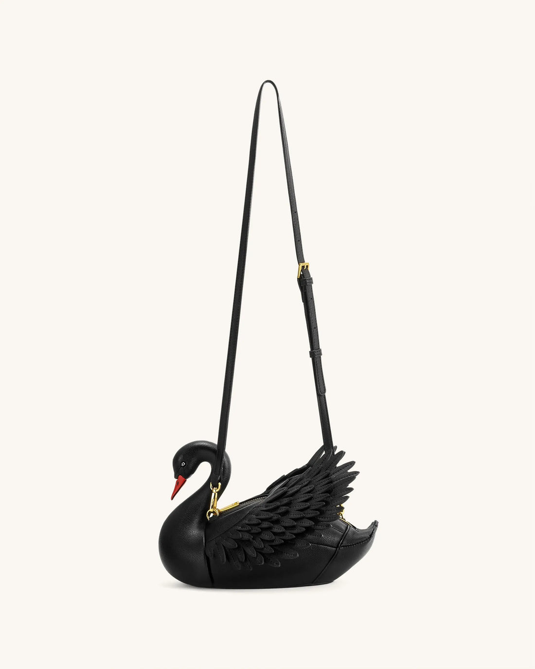 JW Pei Black Women Alani Swan Shaped Crossbody Bag SKU: 7C613-1_Black Image 02