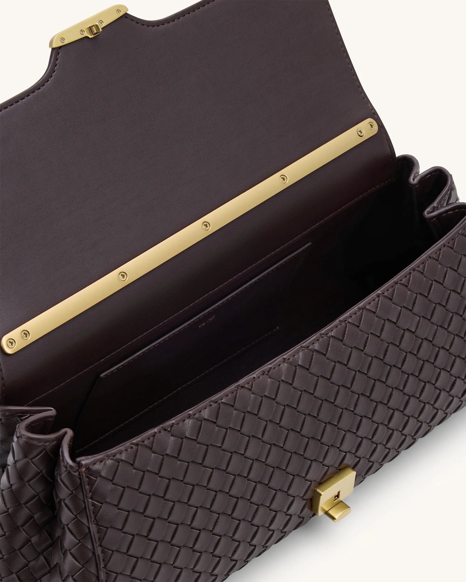 JW PEI Dark Brown Women Eloise Woven Shoulder Bag  SKU: 7C66-35_Dark Brown Image 03