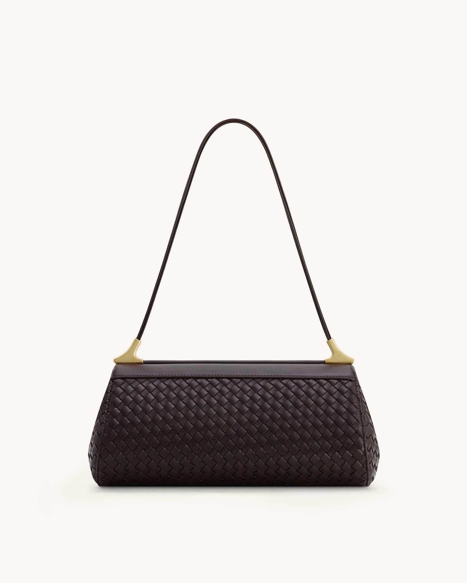 JW PEI Dark Brown Women Eloise Woven Shoulder Bag  SKU: 7C66-35_Dark Brown Image 04