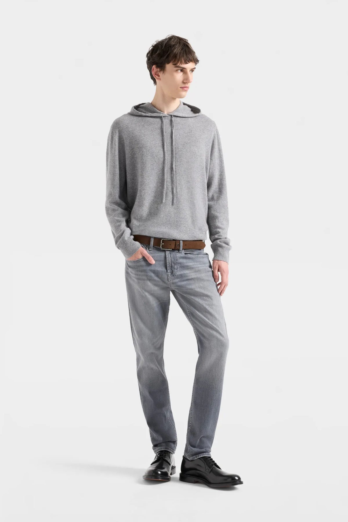 7 For All Mankind Slate Men Hoodie in Cashmere SKU: 7M0C0F16_1PO Image 01