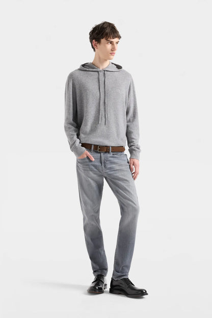 7 For All Mankind Slate Men Hoodie in Cashmere SKU: 7M0C0F16_1PO Image 01