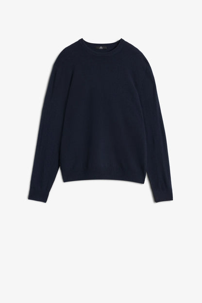 7 For All Mankind_Blue_Crew Neck Sweater in Cashmere_7M0D0F16_1PJ_06