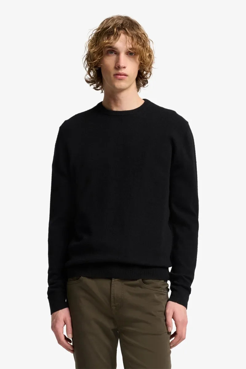 7 For All Mankind_Black_Crew Neck Sweater in Cashmere_7M0D0F16_1PK_01