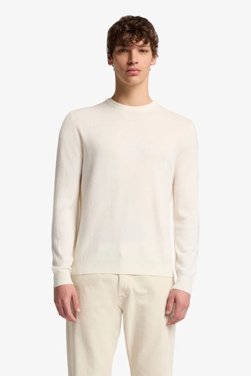 7 For All Mankind_White_Crew Neck Sweater in Cashmere_7M0D0F16_1PL_01