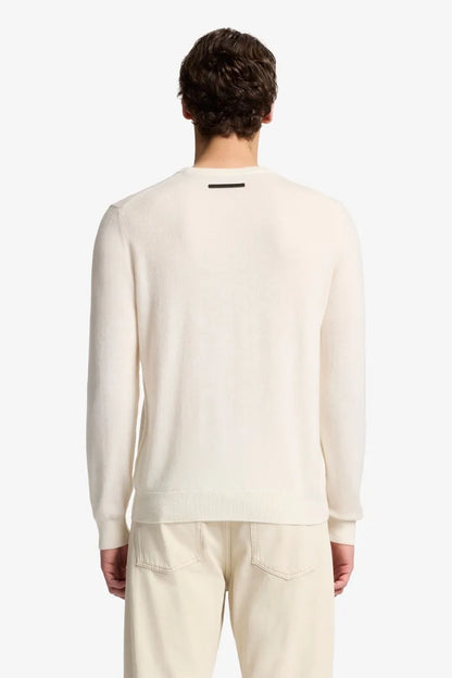 7 For All Mankind_White_Crew Neck Sweater in Cashmere_7M0D0F16_1PL_04