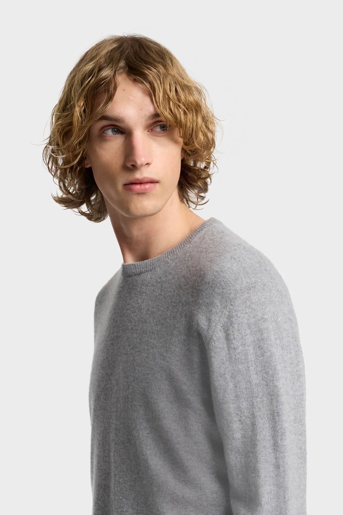 7 For All Mankind Slate Men Crewneck Sweater in Cashmere SKU: 7M0D0F16_1PO Image 03