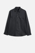 7 For All Mankind Black Men Military Shirt in Fluid SKU: 7M1L0G05_3FC Image 01