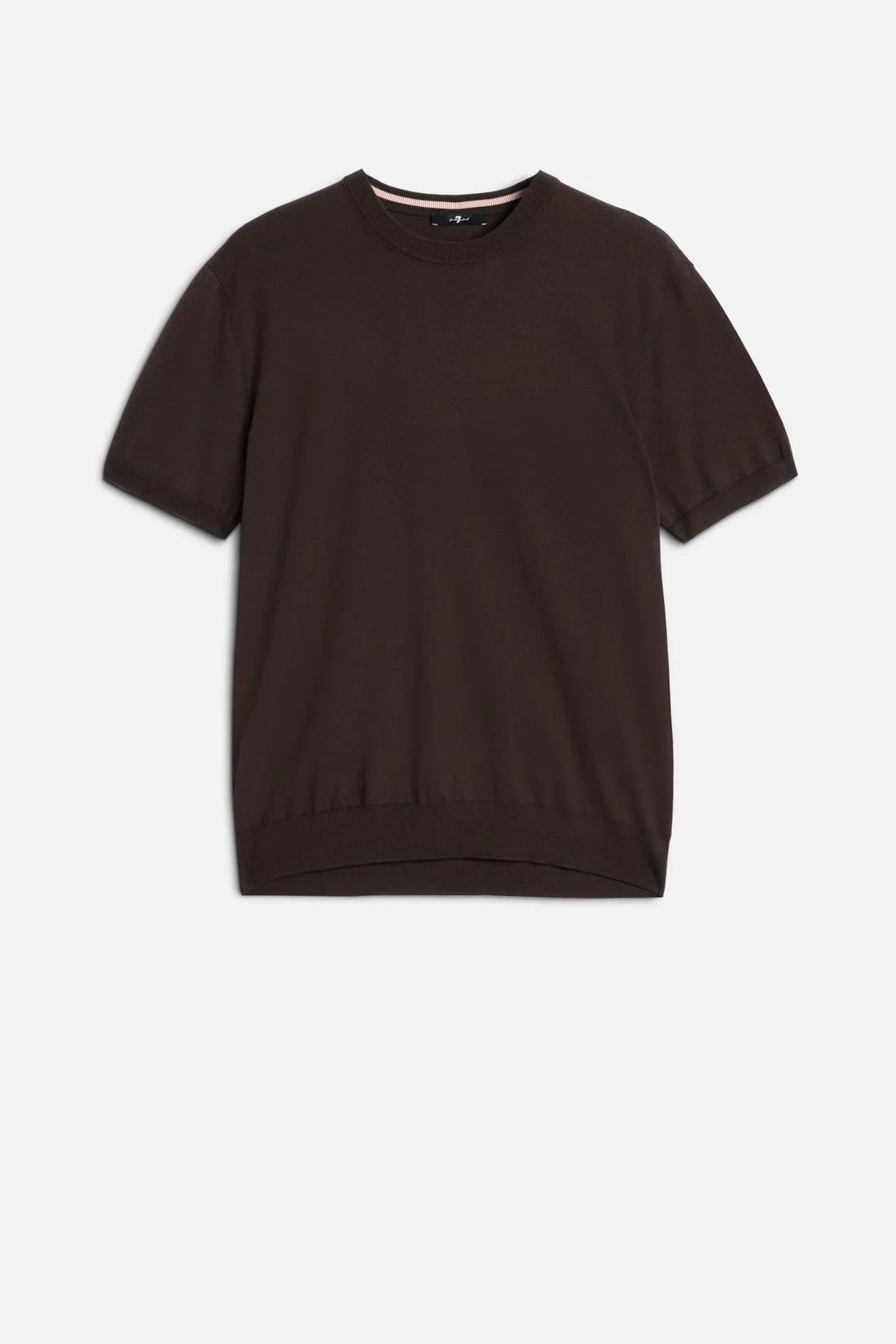 7 For All Mankind Espresso Men Classic Short Sleeve Sweater SKU: 7M1N0F77_3E9 Image 01