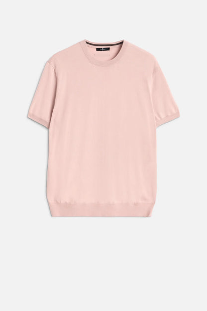 7 For All Mankind Rose Men Classic Short Sleeve Sweater SKU: 7M1N0F77_3FA Image 01