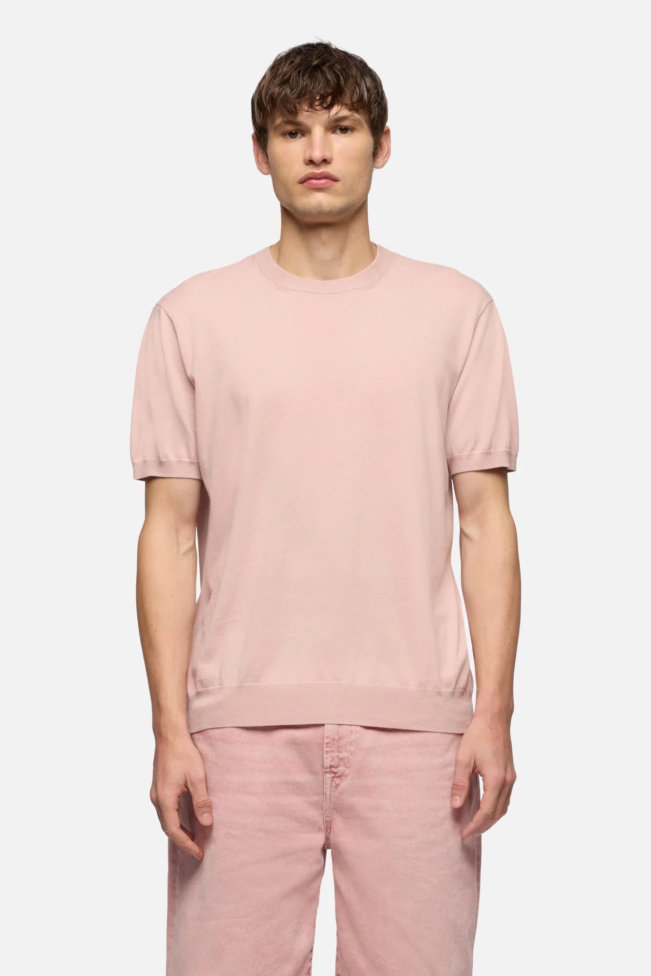 7 For All Mankind Rose Men Classic Short Sleeve Sweater SKU: 7M1N0F77_3FA Image 03