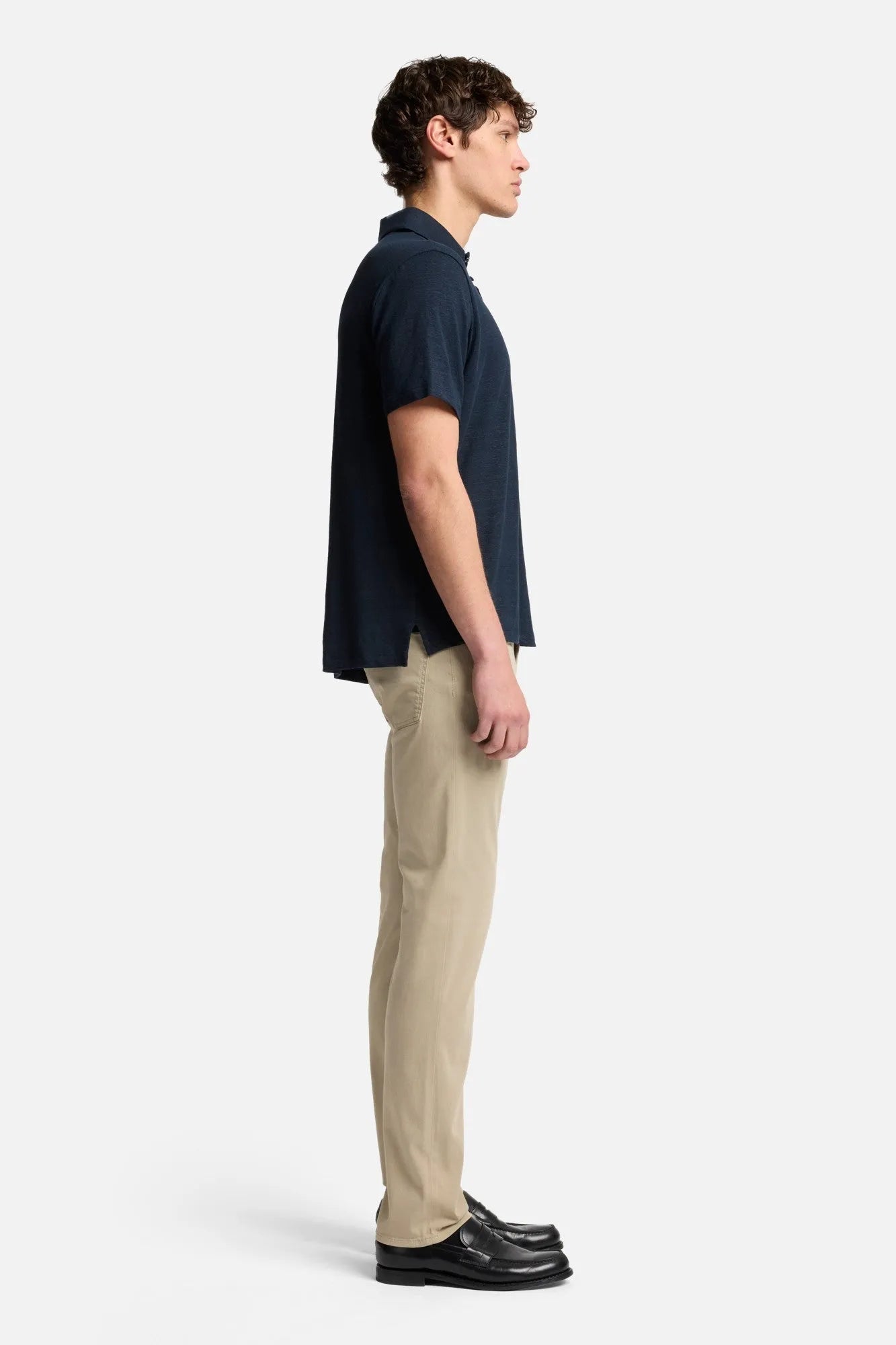 7 For All Mankind Ocean Floor Men Polo in Linen SKU: 7M720E99_1K2 Image 06