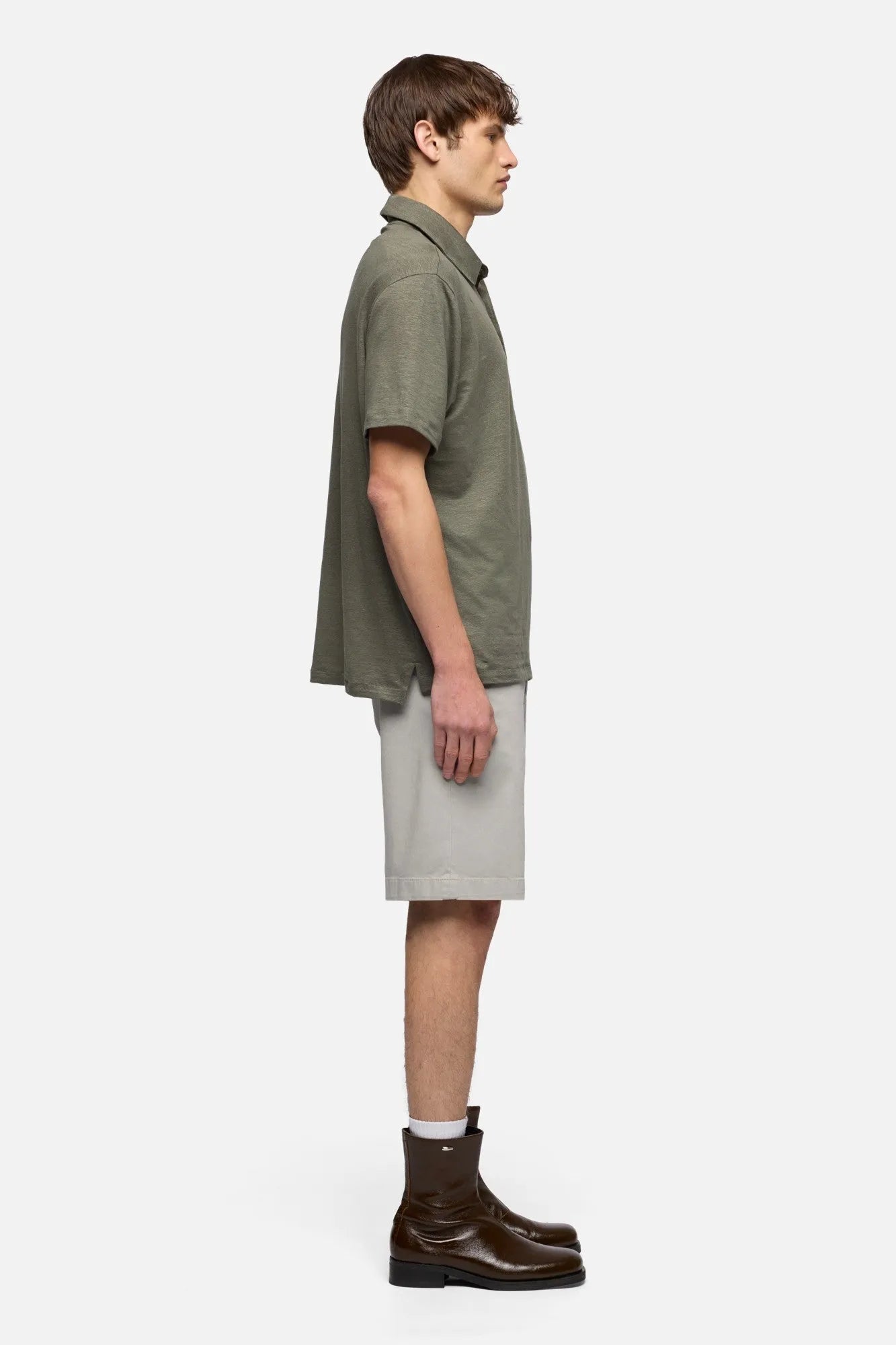 7 For All Mankind Army Men Polo in Linen Blend SKU: 7M720E99_3FG Image 06