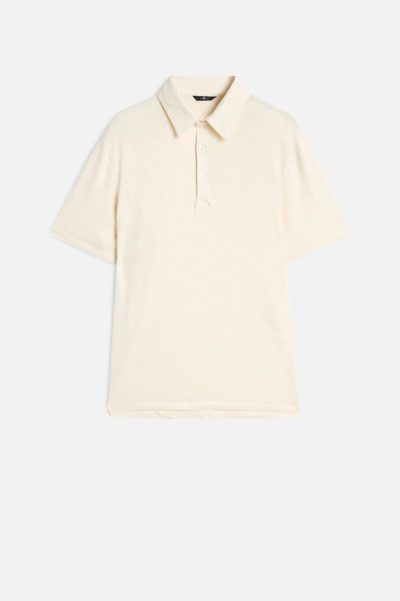 7 For All Mankind White Men Polo in Linen SKU: 7M720E99_LWE Image 01