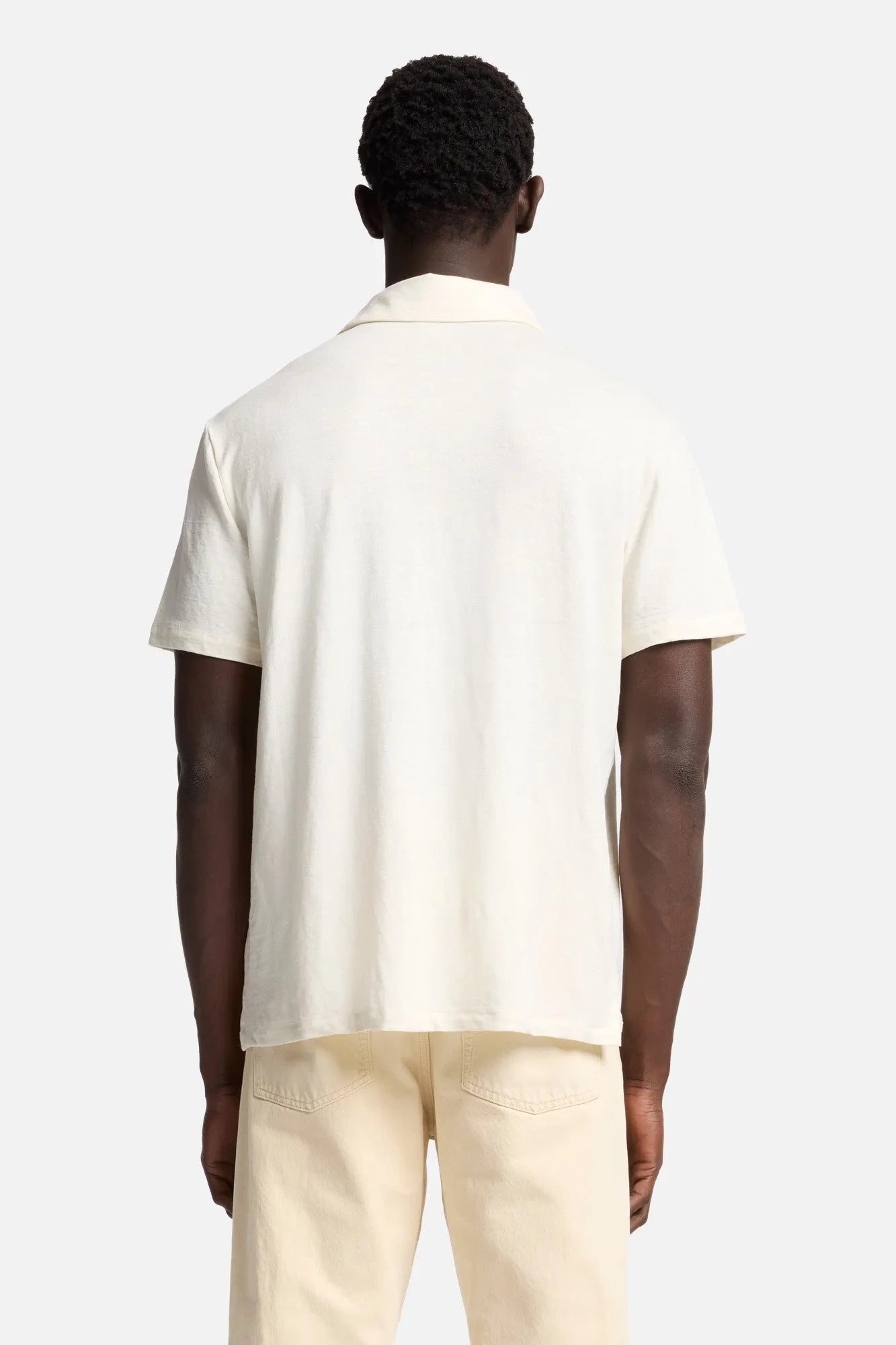 7 For All Mankind White Men Polo in Linen SKU: 7M720E99_LWE Image 05