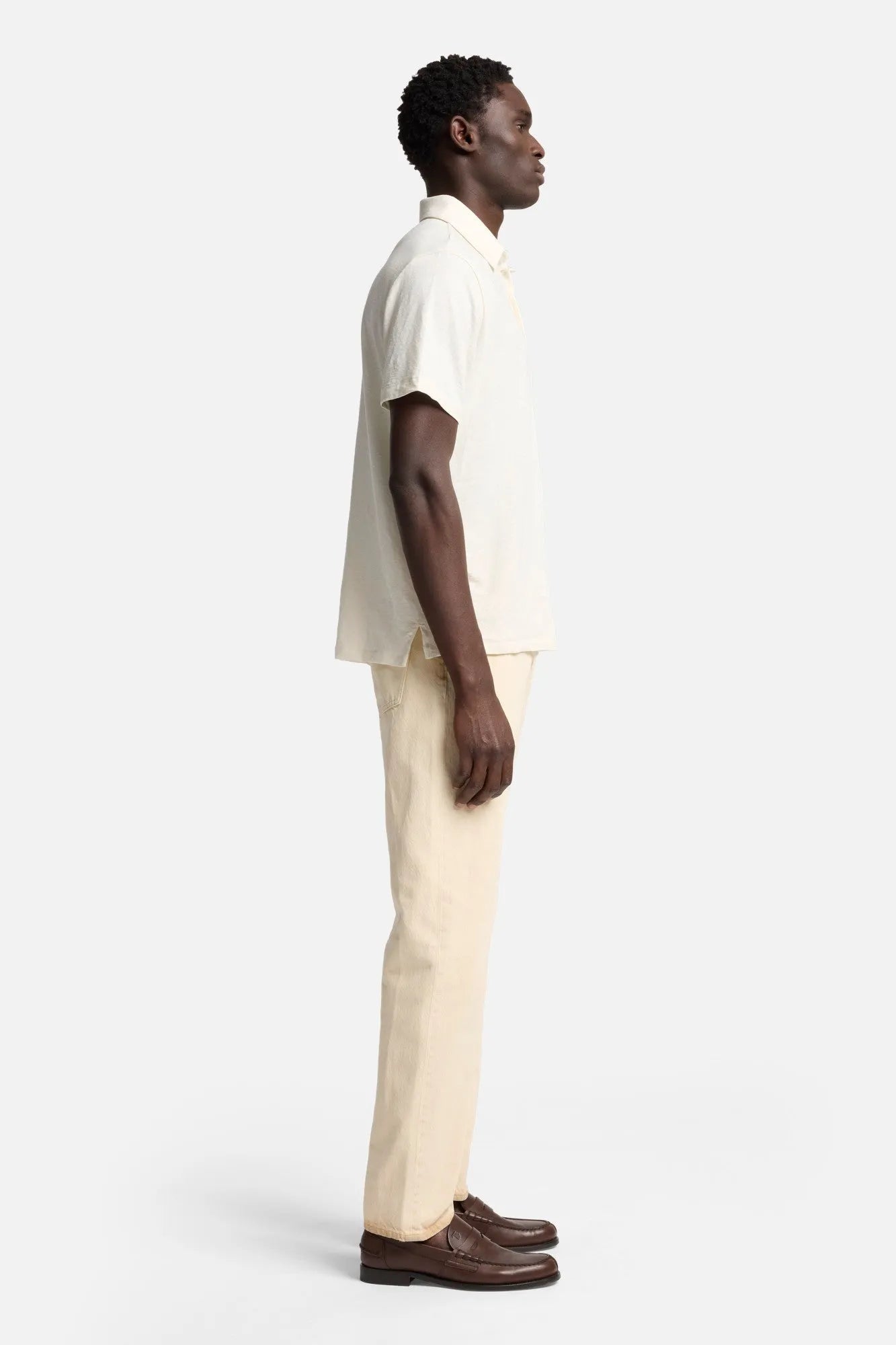 7 For All Mankind White Men Polo in Linen SKU: 7M720E99_LWE Image 06