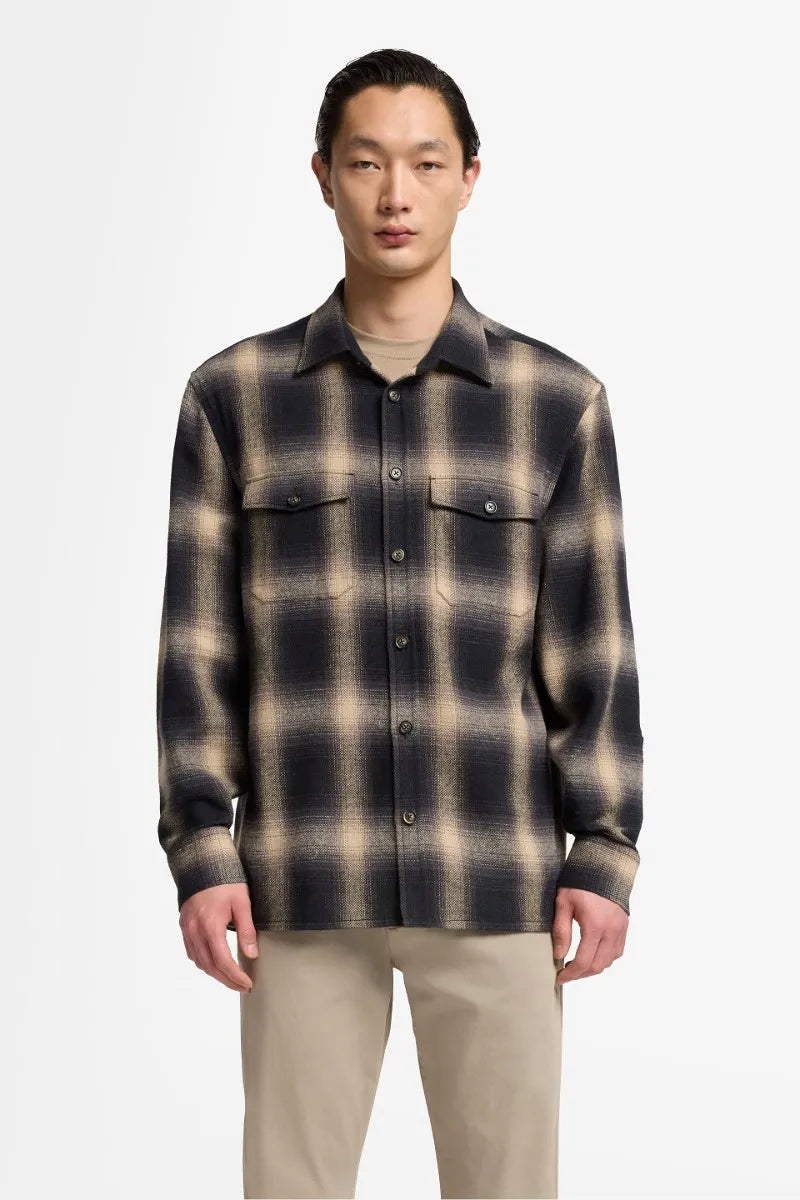 7 For All Mankind_Beige_Checkered Overshirt in Flannel_7M800F91_1U6_01