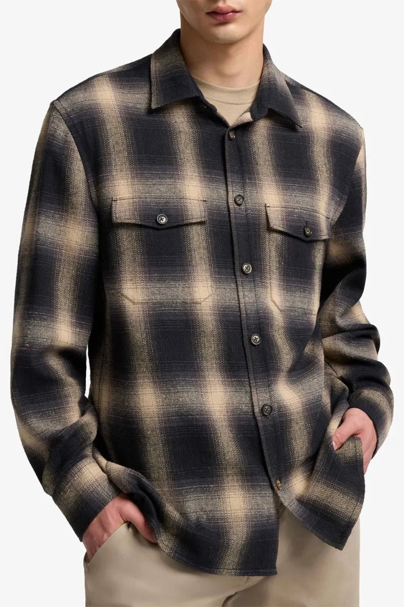7 For All Mankind_Beige_Checkered Overshirt in Flannel_7M800F91_1U6_03