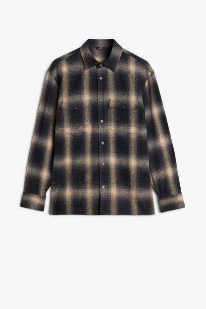 7 For All Mankind_Beige_Checkered Overshirt in Flannel_7M800F91_1U6_06