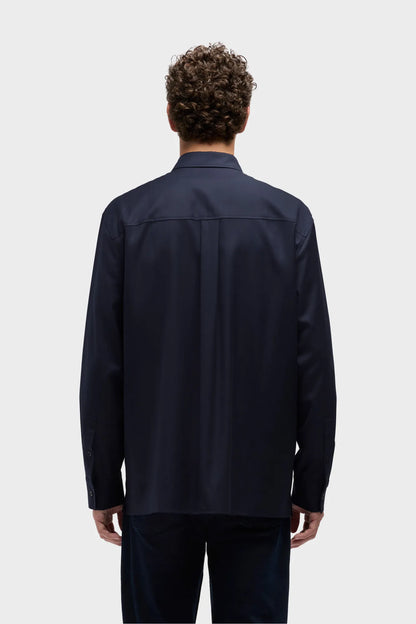 7 For All Mankind Navy Men Overshirt in Fluid SKU: 7M800G15_25Q Image 04
