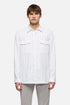 7 For All Mankind White Men Utility Shirt in Cotton Linen SKU: 7M8U0G73_3I0 Image 03