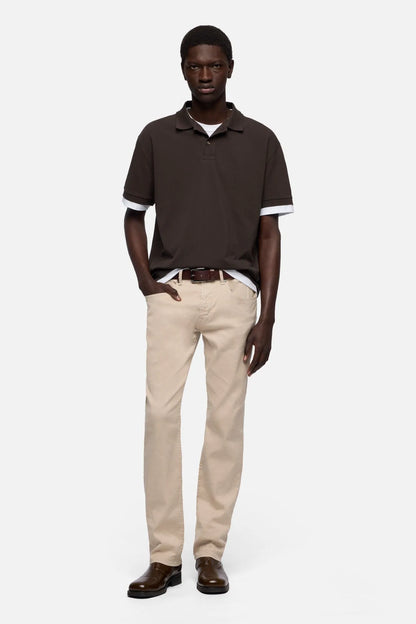 7 For All Mankind Espresso Men Double Layer Polo SKU: 7M8W0G76_3E9 Image 02