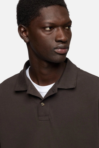 7 For All Mankind Espresso Men Double Layer Polo SKU: 7M8W0G76_3E9 Image 04