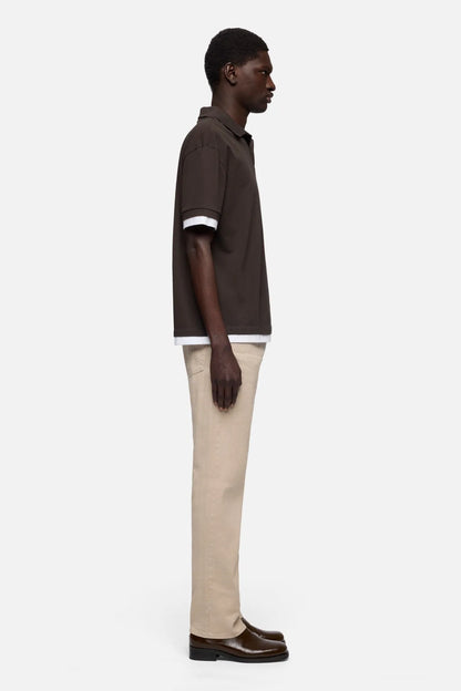 7 For All Mankind Espresso Men Double Layer Polo SKU: 7M8W0G76_3E9 Image 06