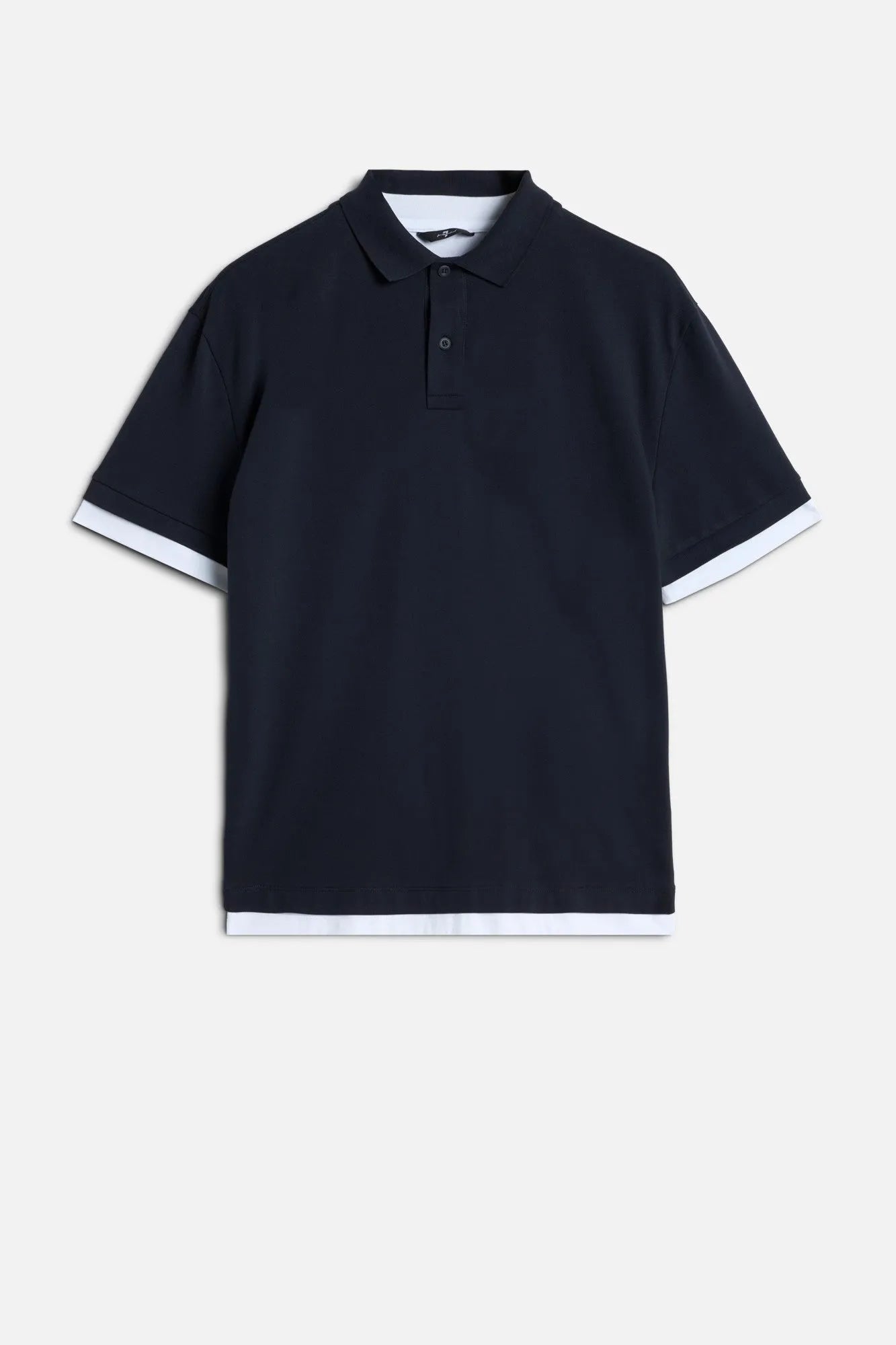 7 For All Mankind Midnight Men Double Layer Polo SKU: 7M8W0G76_3HU Image 01