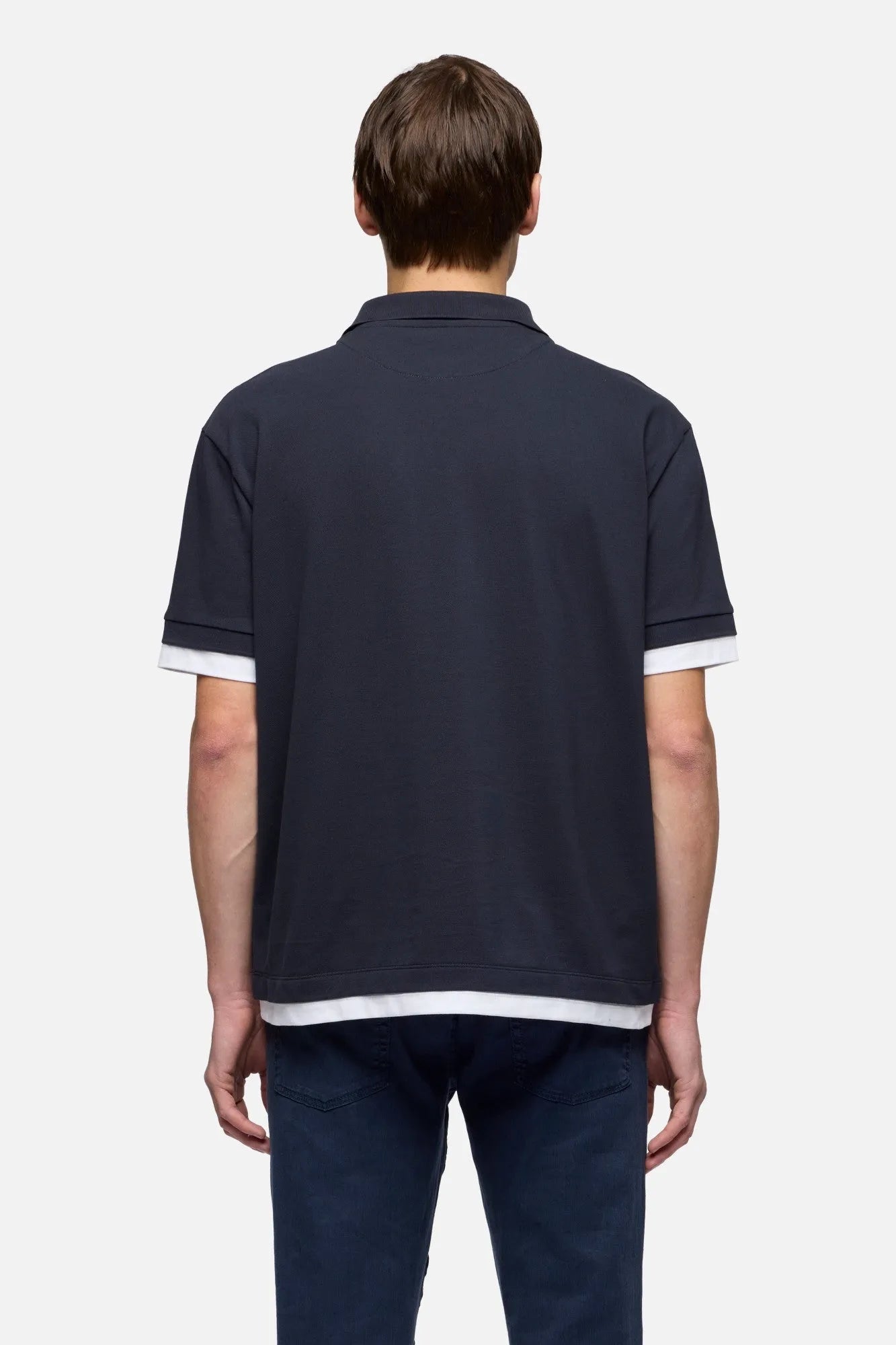 7 For All Mankind Midnight Men Double Layer Polo SKU: 7M8W0G76_3HU Image 05