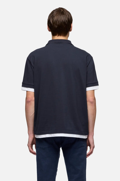 7 For All Mankind Midnight Men Double Layer Polo SKU: 7M8W0G76_3HU Image 05