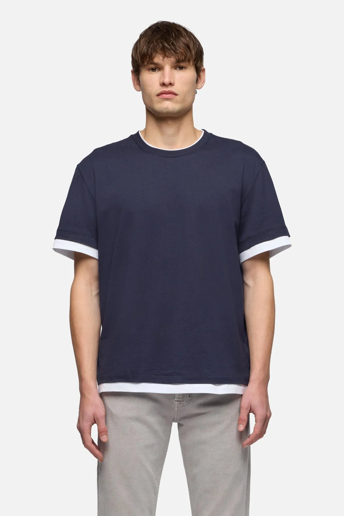 7 For All Mankind Midnight Men Double Layer Tee SKU: 7M8X0G54_3HU Image 03