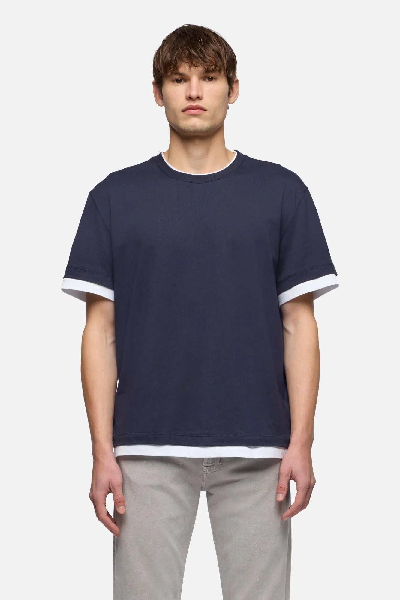 7 For All Mankind Midnight Men Double Layer Tee SKU: 7M8X0G54_3HU Image 03