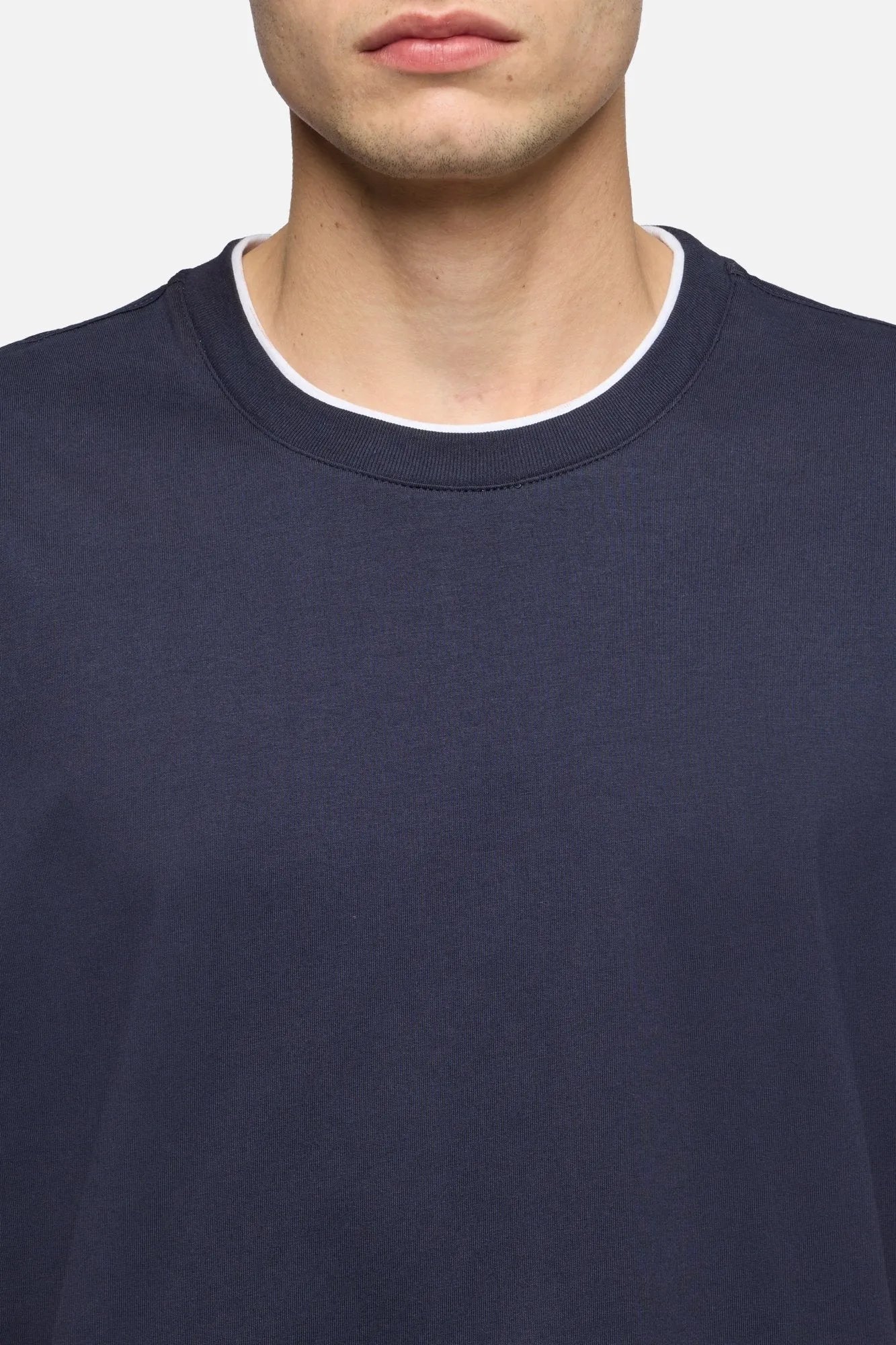 7 For All Mankind Midnight Men Double Layer Tee SKU: 7M8X0G54_3HU Image 04