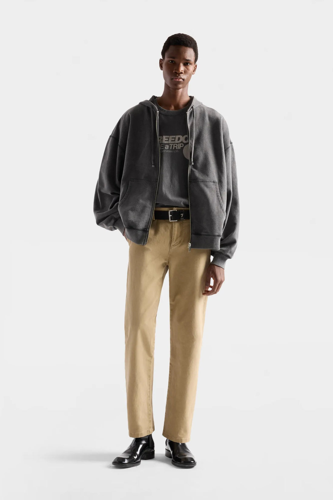 7 For All Mankind Black Men Zip Hoodie SKU: 7MDS0H52_1HW Image 01
