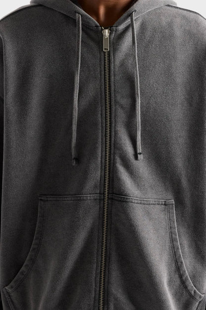 7 For All Mankind Black Men Zip Hoodie SKU: 7MDS0H52_1HW Image 03