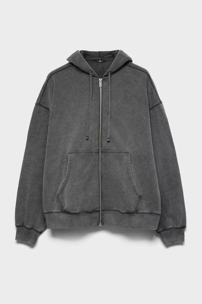 7 For All Mankind Black Men Zip Hoodie SKU: 7MDS0H52_1HW Image 06