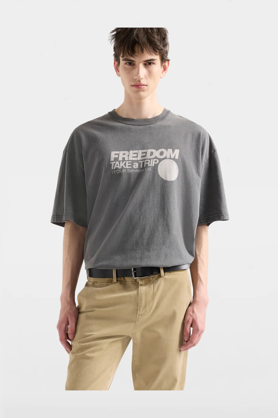7 For All Mankind Trip Grey Men Short Sleeve Graphic Tee SKU: 7MEN0H50_3VD Image 02
