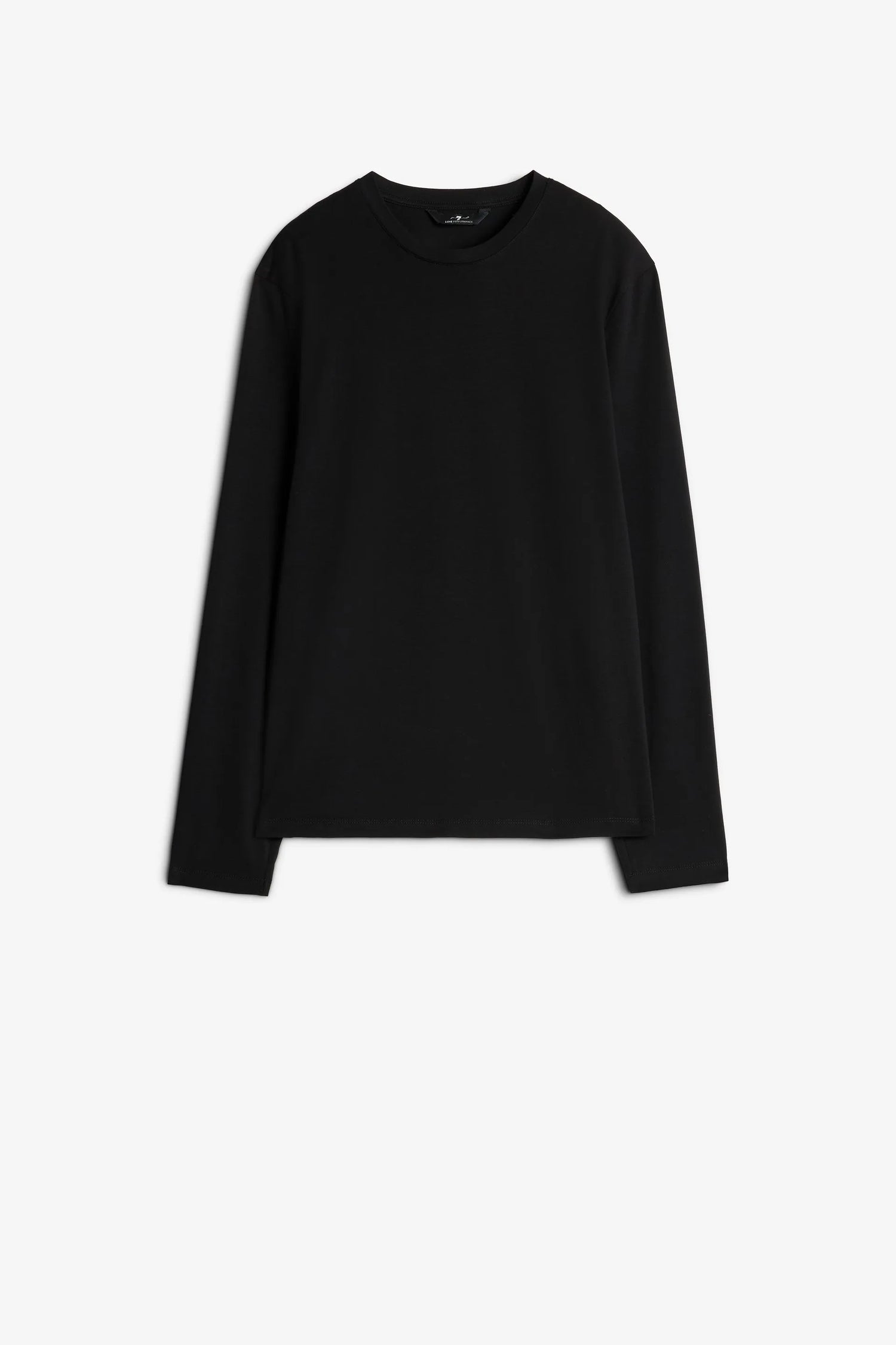 7 For All Mankind_Black_Long Sleeve Tee in Luxe Performance_7MLS1237_BLK_06