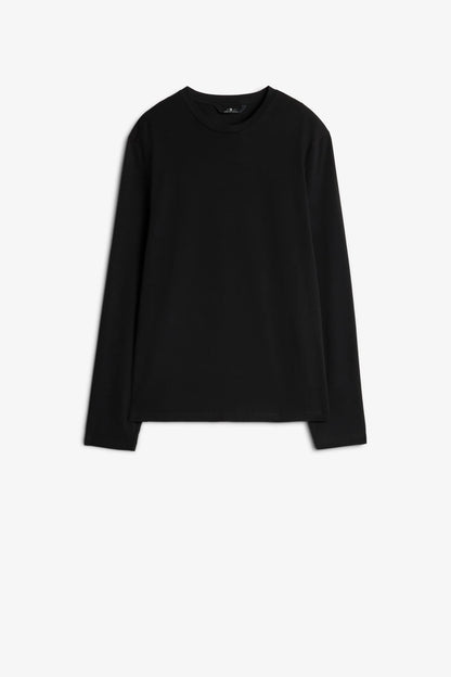 7 For All Mankind_Black_Long Sleeve Tee in Luxe Performance_7MLS1237_BLK_06