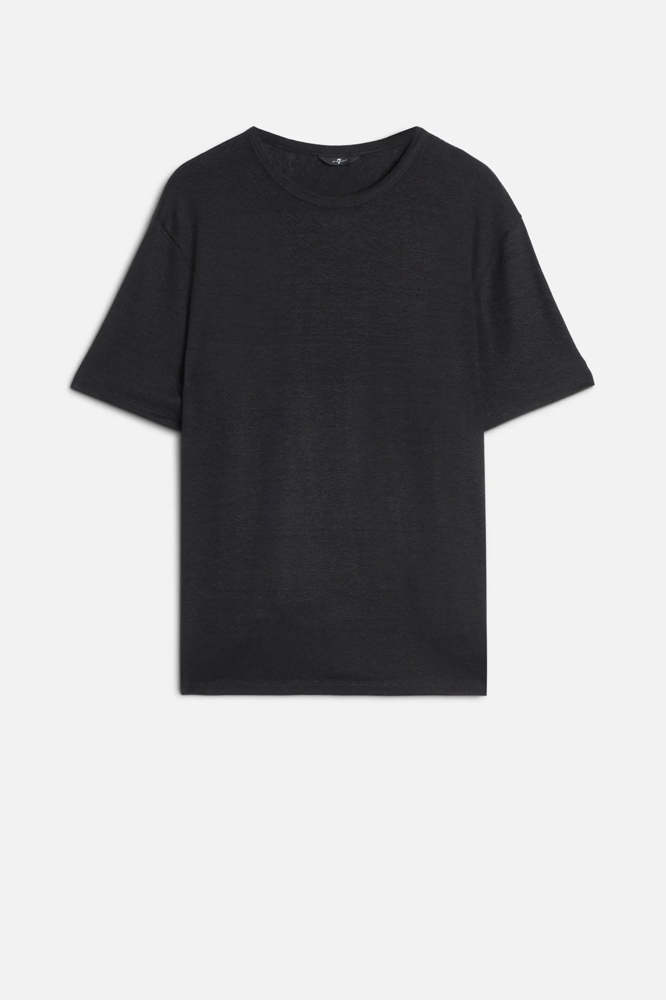 7 For All Mankind Black Men Tee in Linen SKU: 7MM70E99_1K1 Image 01