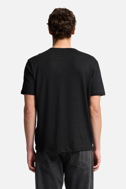 7 For All Mankind Black Men Tee in Linen SKU: 7MM70E99_1K1 Image 05