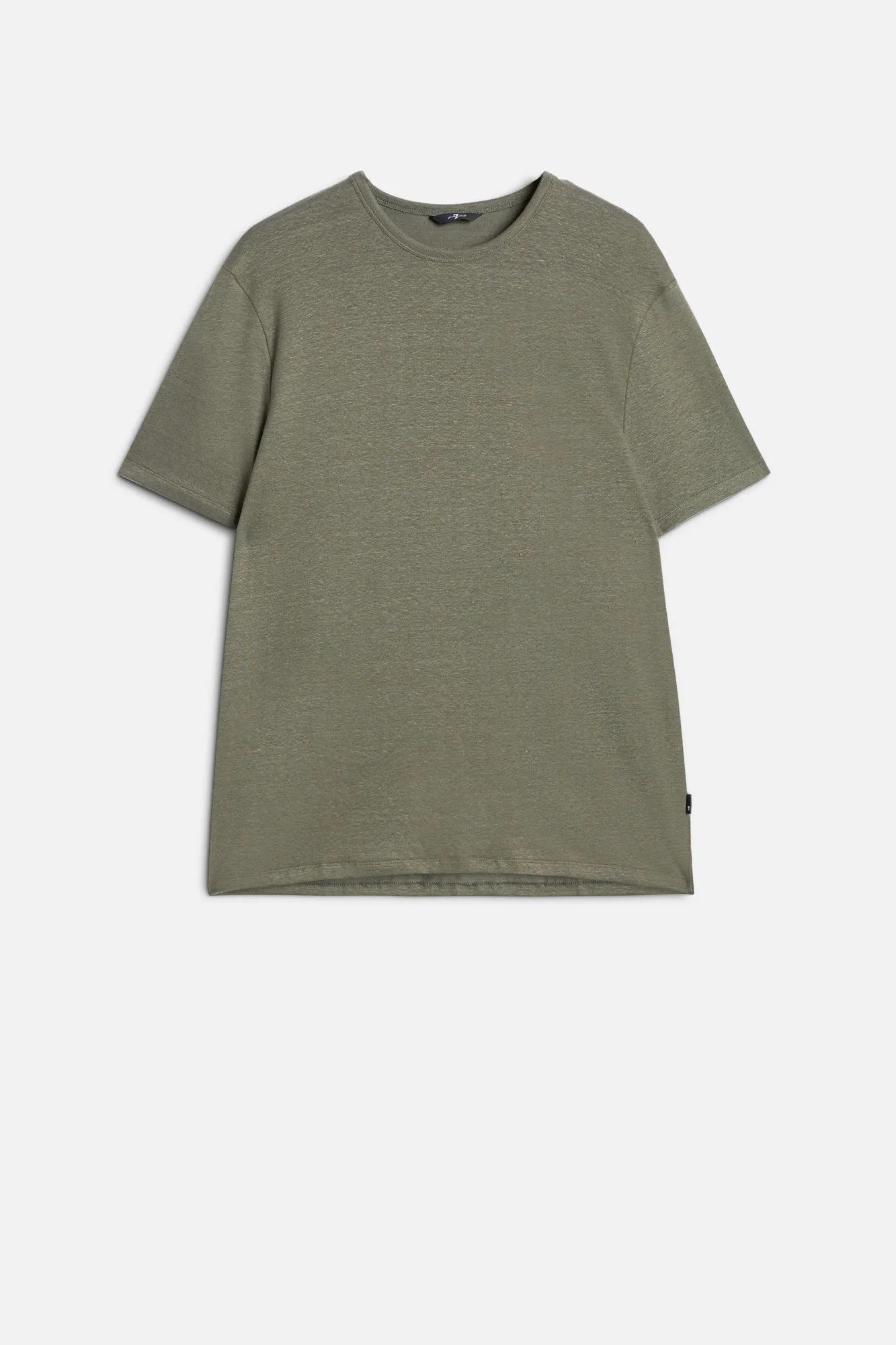 7 For All Mankind Army Men Tee in Linen Blend SKU: 7MM70E99_3FG Image 01